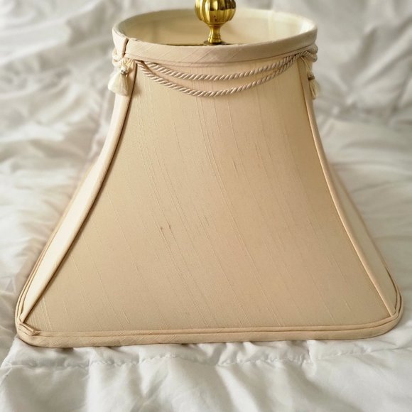 Tasseled Ivory Linen Bell Lampshades - Set of 2 - Picture 10 of 12